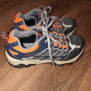 Merrell Moab Low Waterproof Boys Hiking Boots Blue